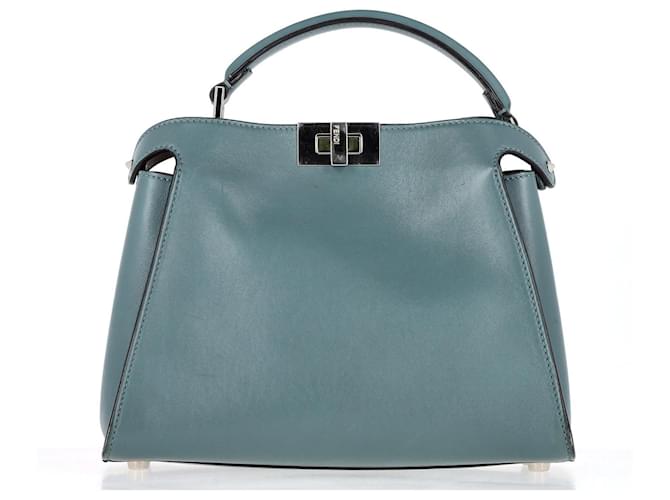 Fendi Peekaboo Handbag in Blue Leather  ref.1357023