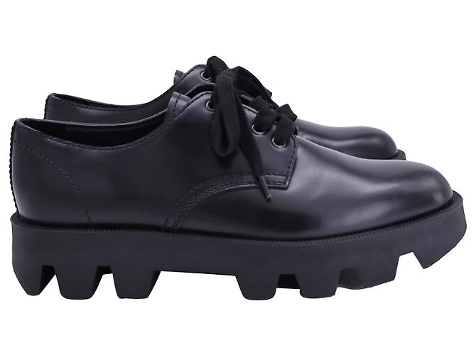 Scarpe derby Prada Rocksand in pelle nera Nero