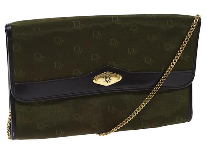 Christian Dior Borsa a tracolla con catena Nylon Verde Auth ac2954  ref.1357092