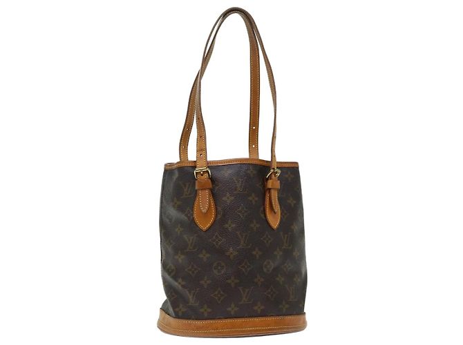 LOUIS VUITTON Monogram Bucket PM Shoulder Bag M42238 LV Auth fm3321