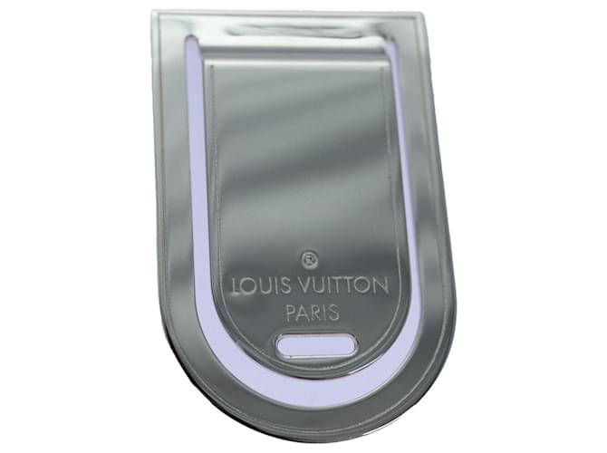 LOUIS VUITTON Casseroles Abie Porto Adresse Pince à billets métal Argent M65067 auth 71440 Argenté  ref.1357119