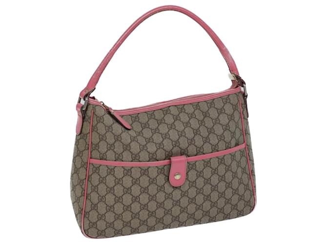 GUCCI Bolso de hombro GG Supreme PVC Beige 189898 Auth ac2964  ref.1357124