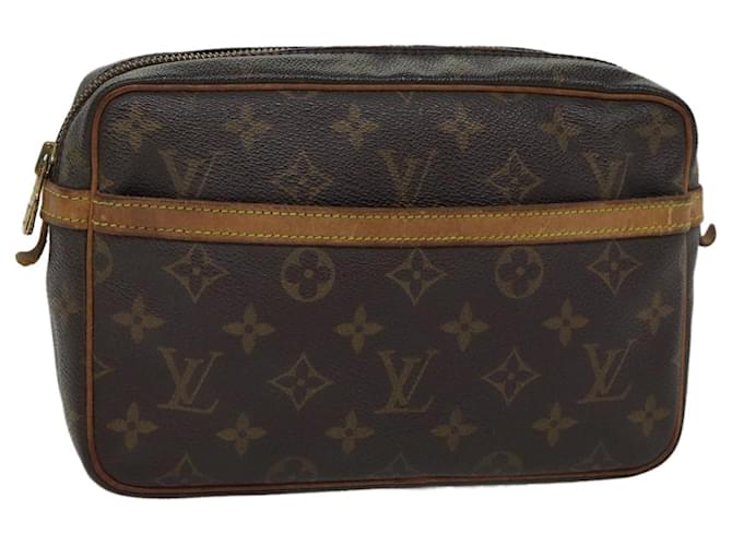 Louis Vuitton Monogram Compiegne 23 Bolsa de Embreagem M51847 Autenticação de LV 72306 Monograma Lona  ref.1357128