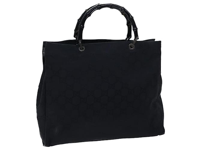 Sac à main en toile GUCCI Bamboo GG Nylon Noir 002 1015 auth 72641  ref.1357143