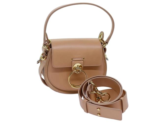 Chloé Borsa a tracolla Chloe Tess in pelle 2modo Beige Auth 71651UN  ref.1357185