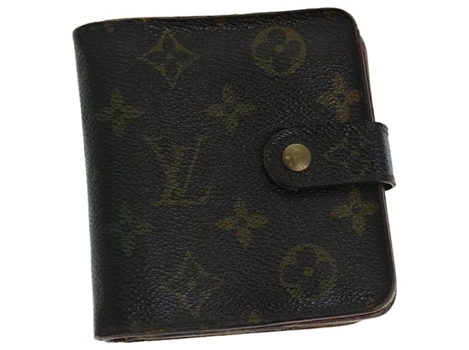 LOUIS VUITTON Monogram Portefeuille zippé compact M61667 Auth LV 72142 Toile Monogramme  ref.1357206