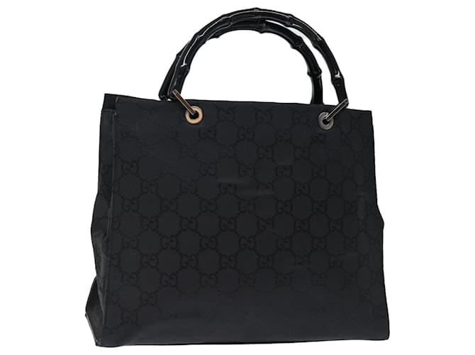 Bolso de mano GUCCI Bamboo GG Canvas Nylon Negro 002 1010 3754 EP de autenticación4051  ref.1357228