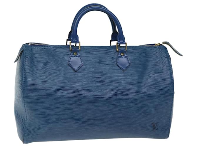 Louis Vuitton Epi Speedy 35 Borsa a Mano Toledo Blu M42995 LV Aut 72396 Pelle  ref.1357229