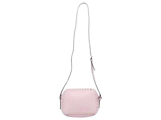 Valentino Garavani Rockstud Rosa Couro  ref.1357354