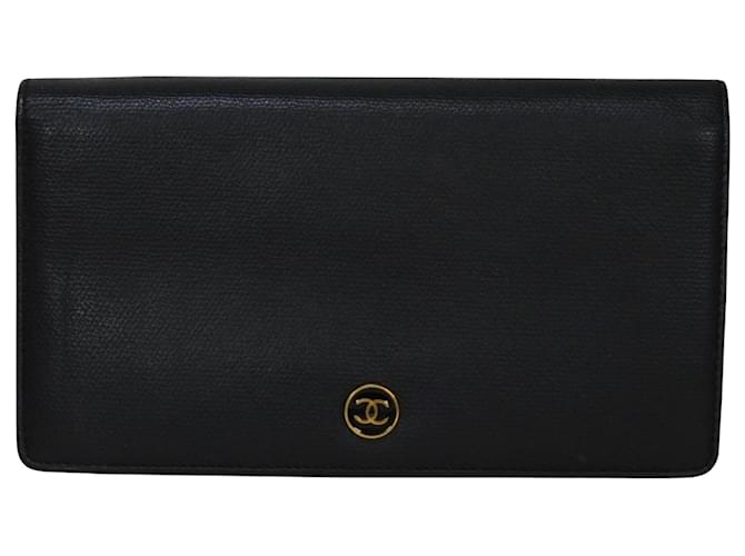 Chanel Logo CC Black Leather  ref.1357479