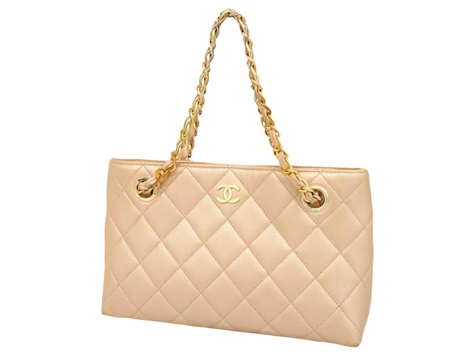 Chanel Matelassé Pink Leder  ref.1357487