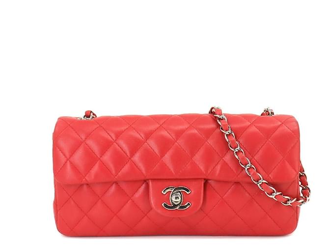 Chanel Mini matelassé Red Leather  ref.1357561