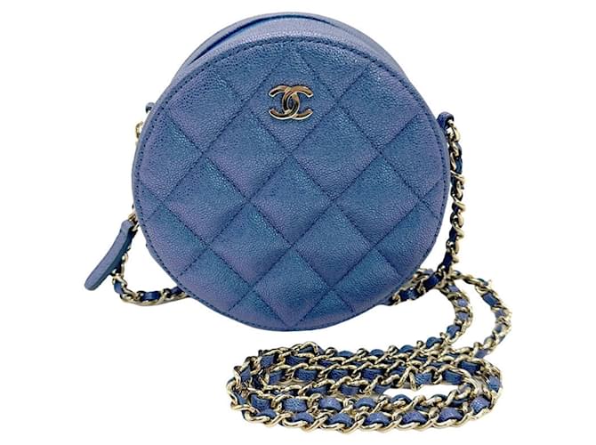Chanel Ronde Blau Leder  ref.1357613