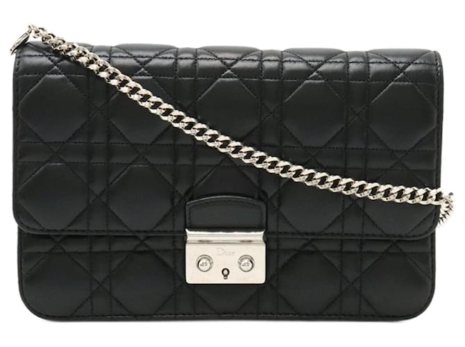 Dior Cannage Lady Black Leather  ref.1358152