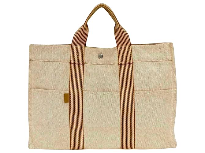 Hermès cabas Toile Beige  ref.1358289