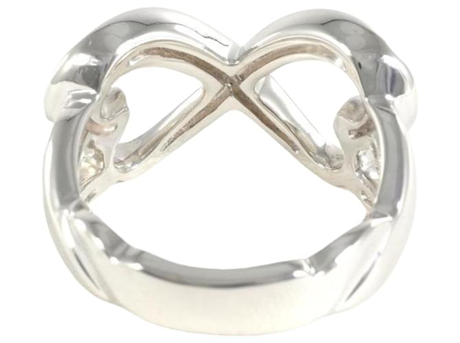 Tiffany & Co lined loving heart Silvery Silver  ref.1358513