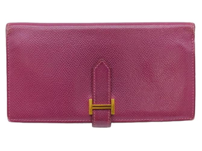 Hermès Béarn Purple Leather  ref.1358683