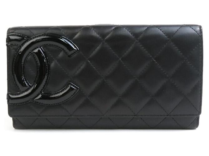 Chanel Cambon Schwarz Leder  ref.1358886