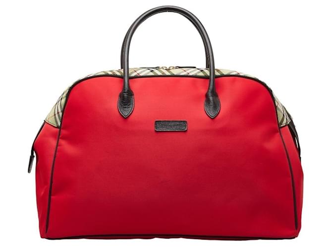 Burberry Nova Check Synthétique Rouge  ref.1358901