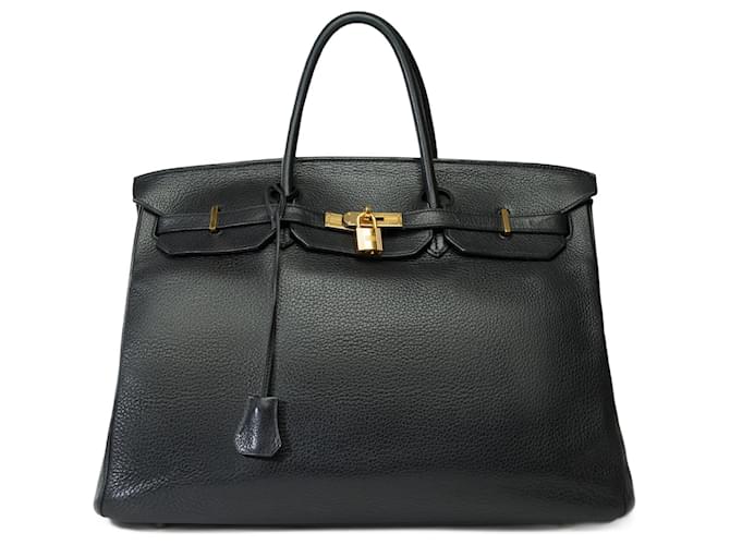 Hermès HERMES BIRKIN BAG 40 in black leather - 101822  ref.1358912