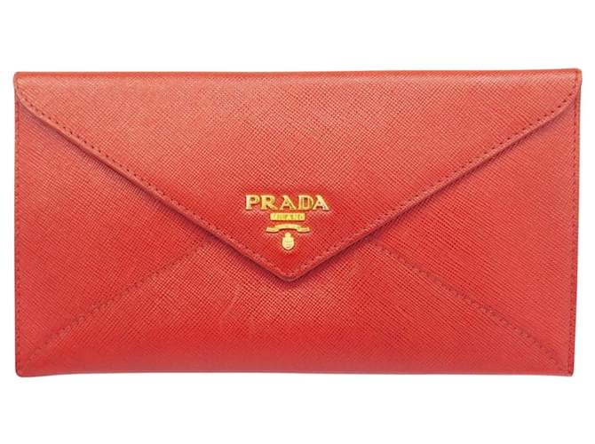 Prada Saffiano Roja Cuero  ref.1359035