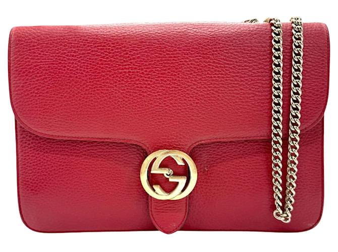 Gucci Interlocking G Cuir Rouge  ref.1359118