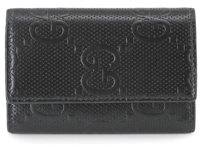 Gucci Schlüsseletui Schwarz Leder  ref.1359125