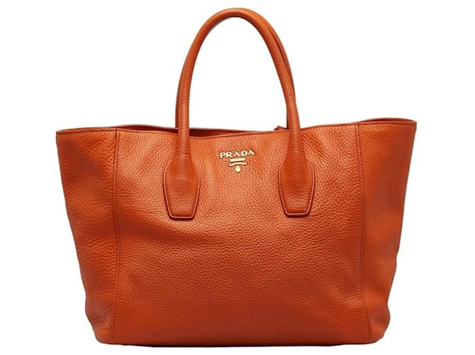 Prada Vitello Orange Leather  ref.1359317