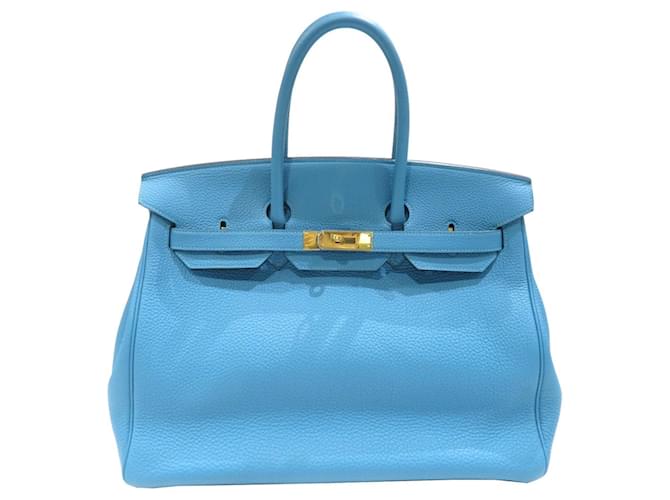 Hermès HERMES BIRKIN 35 Azul Cuero  ref.1359521