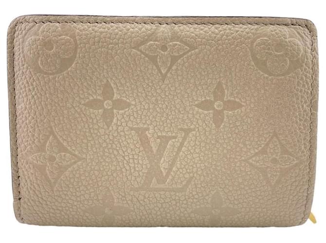 Louis Vuitton Compact zip Beige Leather  ref.1359552