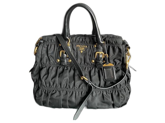 Borsa Tote Prada Tessuto Nylon Gaufre Nera Nero