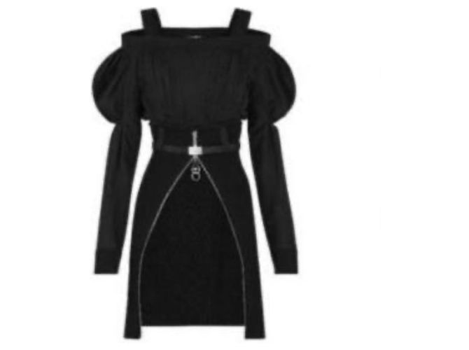 Vestido de seda negro Louis Vuitton Talla S