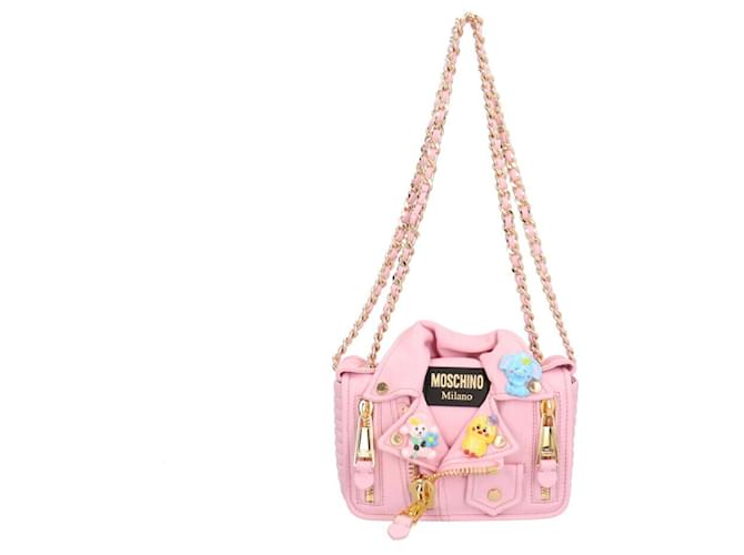 MOSCHINO Motociclista Rosa Pelle  ref.1360352