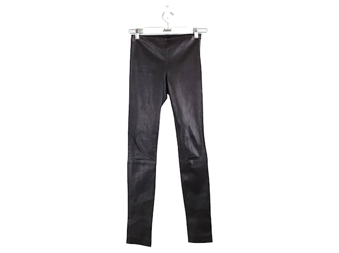 The row Pantalon slim en cuir Noir  ref.1360367