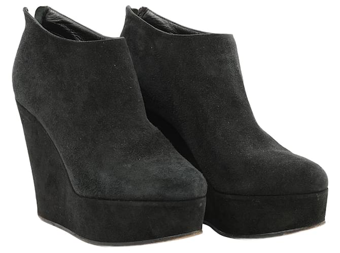 MOSCHINO  Boots EU 38 Suede Black  ref.1360424