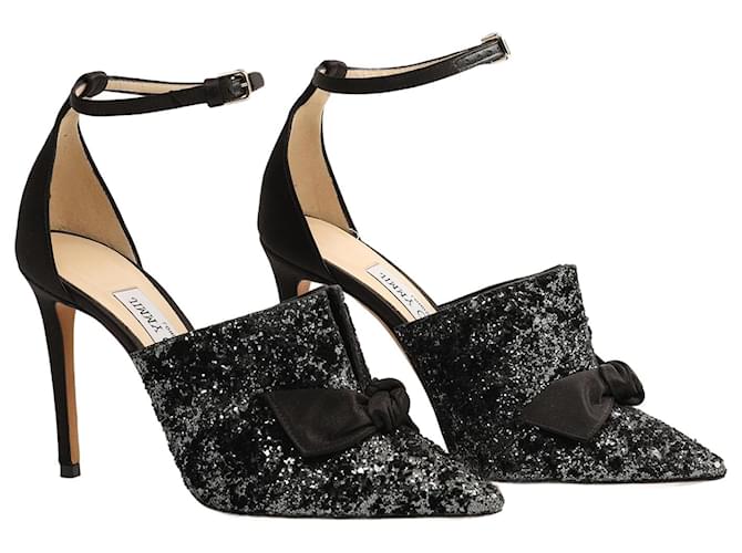 JIMMY CHOO Tacones UE 38 Resplandecer Negro  ref.1360437