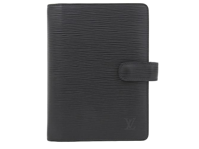 Louis Vuitton Agenda Cover Black Leather  ref.1360544
