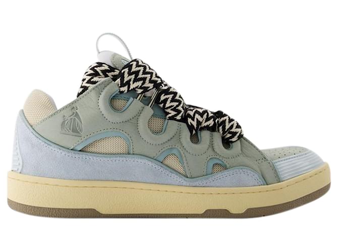 Curb Sneakers - Lanvin - Leather - Blue Pony-style calfskin  ref.1360689