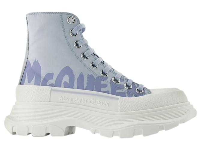 Sneakers Tread Slick - Alexander Mcqueen - Nere/Bianco - Pelle Stampa python  ref.1360743