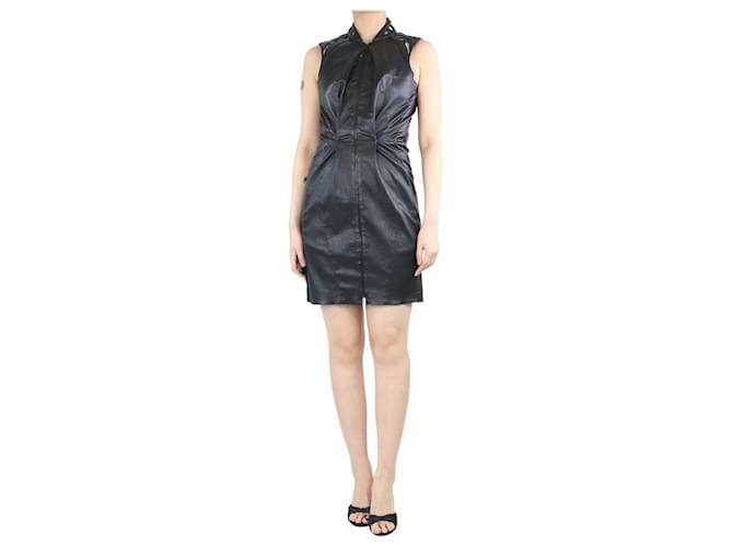 Jitrois Black sleeveless leather dress - size UK 10  ref.1360805