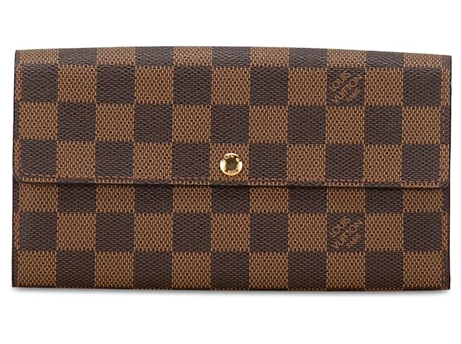 Louis Vuitton Brown Damier Ebene Sarah Brieftasche Braun Leinwand  ref.1360885