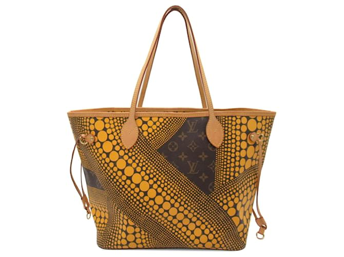 Louis Vuitton Monogramme Yayoi Kusama Jaune Neverfull MM Cuir Toile  ref.1360900