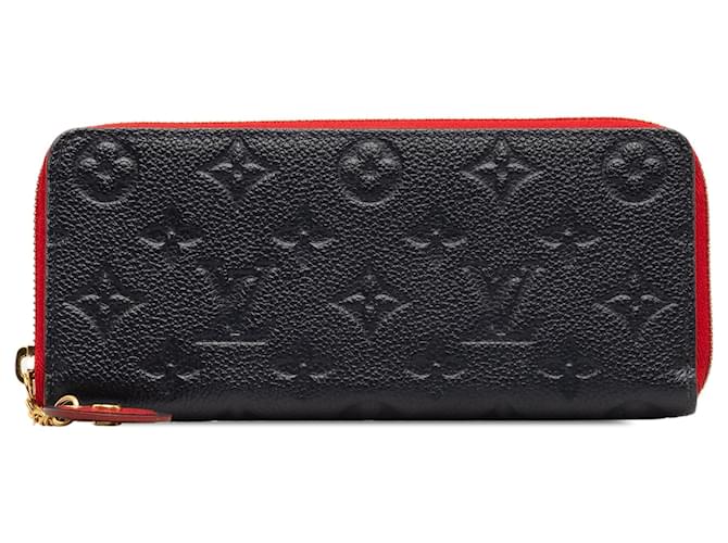 Louis Vuitton Black Monogram Empreinte Clemence Zippy Wallet Leather  ref.1360901