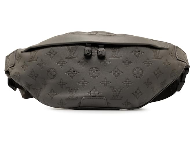 Louis Vuitton Gray Monogram Shadow Discovery Bumbag Grey Leather Pony-style calfskin  ref.1360905