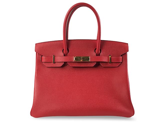 Hermès Red Epsom Birkin Retourne 30 Leather Pony-style calfskin  ref.1360911