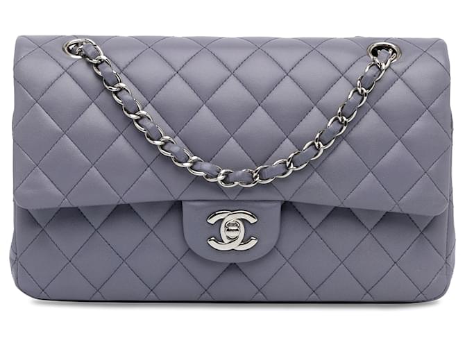 Chanel Purple Medium Classic Lambskin Double Flap Leather  ref.1360956