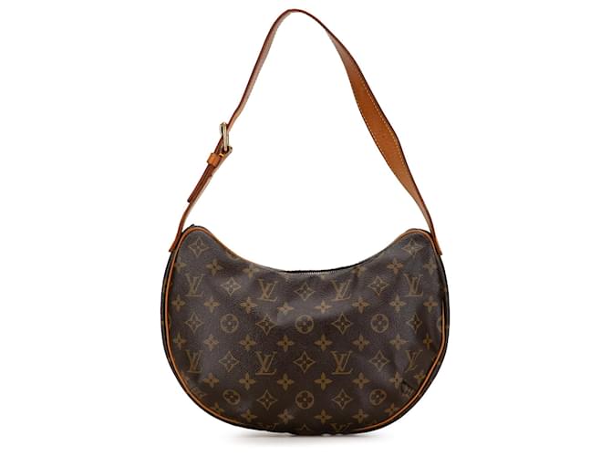 Louis Vuitton Brown Monogram Croissant MM Leather Cloth  ref.1360964