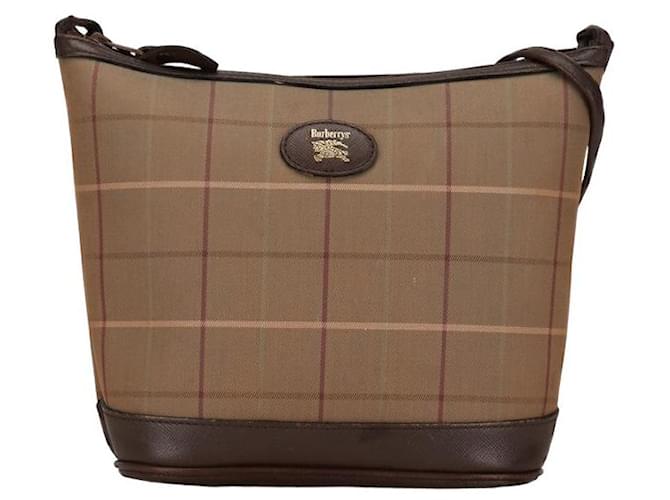 Burberry Check Canvas Crossbody Bag Canvas Crossbody Bag in Good condition Cloth  ref.1360969
