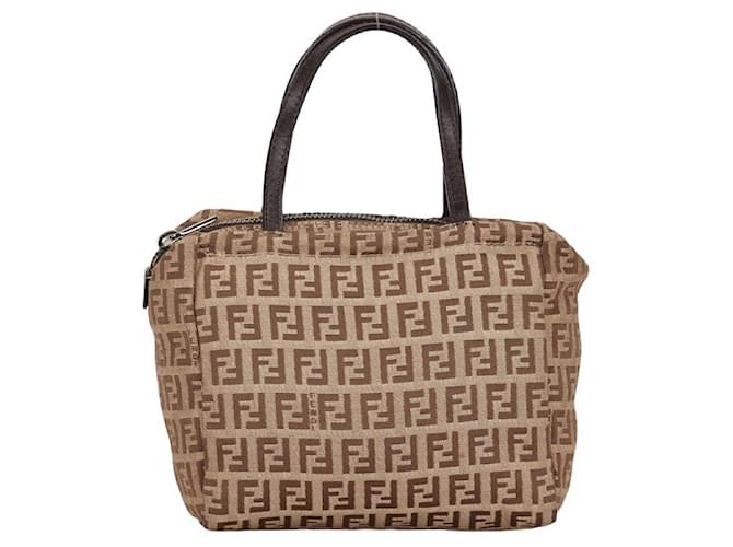 Fendi Zucchino Small Handbag Canvas Handbag 8BN105 in good condition Cloth  ref.1360987