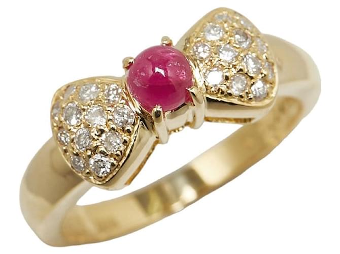 & Other Stories K18YG Yellow Gold Ruby 0.42ct Diamond 0.24ct Ring in Great Condition Golden Metal  ref.1361002